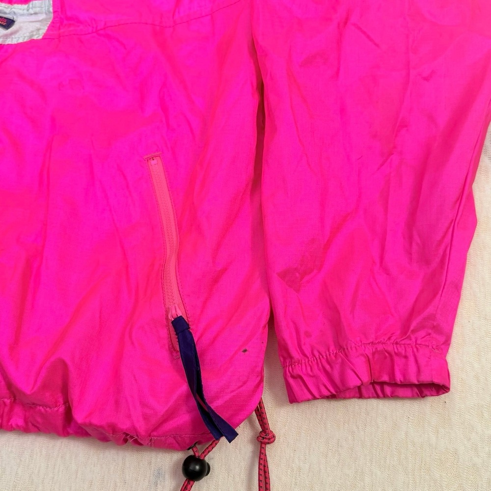 Vintage Columbia Windbreaker‎ Jacket Womens L Neon Pink Purple 90s Half Zip - Picture 4 of 8